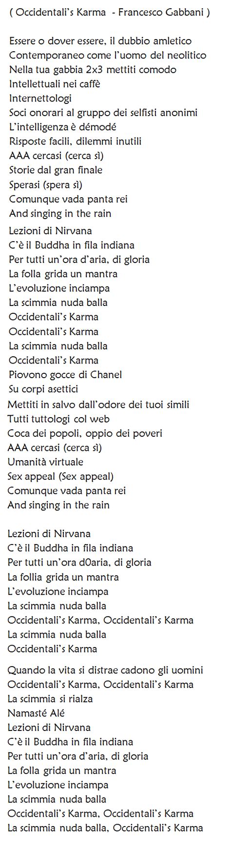 Occidentali’s Karma: testo e significato della canzone di Gabbani